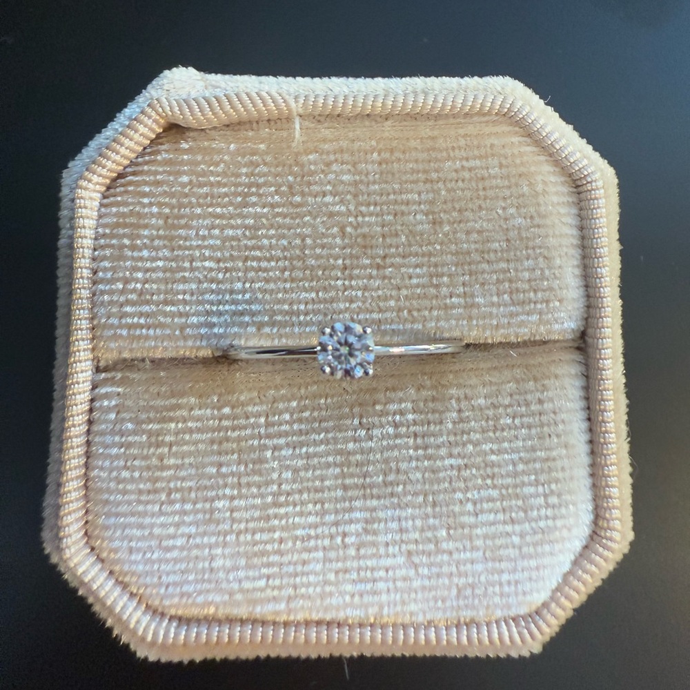 Dainty moissanite diamond engagement wedding/ promise ring